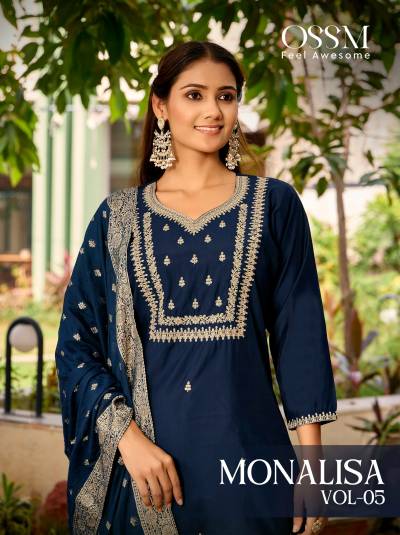 MONALISA VOL 5 BY OSSM DESIGNER ROMAN SILK SALWAR SUIT WHOLESALER IN INDIA